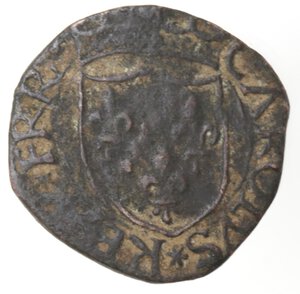 obverse: L Aquila. Carlo VIII. 1495. Cavallo. Ae. 