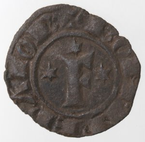 reverse: Brindisi. Federico II. 1197-1250. Denaro F tra stelle. Mi