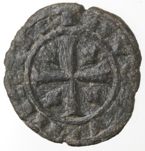 reverse: Brindisi. Carlo I d Angiò. 1266-1282. Doppio Denaro - Piedfort con KAR e doppio omega. Mi. 