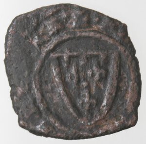 obverse: Brindisi. Carlo I d Angiò. 1266-1282. Denaro con stemma. Mi. 