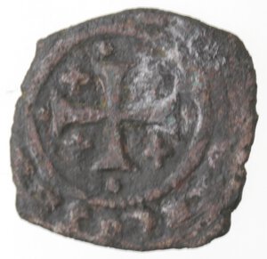reverse: Brindisi. Carlo I d Angiò. 1266-1282. Denaro con stemma. Mi. 