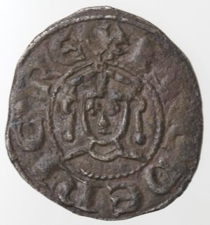 reverse: Messina. Enrico VI. 1194-1197. Denaro con il figlio Federico. MI. 