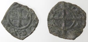 obverse: Messina. Manfredonia. Lotto di 2 monete. Manfredi. 1258-1266. Denaro. Sp. 200. Denaro. Sp. 214. Mi. 