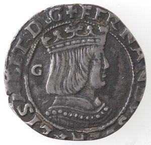 obverse: Napoli. Ferdinando d Aragona ed Elisabetta di Castiglia. 1503-1504. Carlino. Ag. 