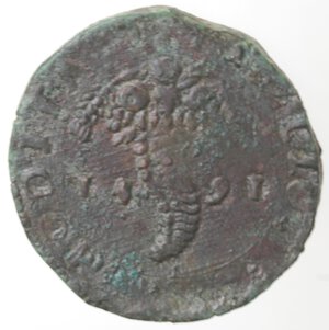 reverse: Napoli. Filippo II. 1556-1598. Tornese 1591. Ae. 