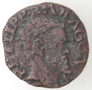 obverse: Napoli. Filippo II. 1556-1598. Due Cavalli. Primo tipo. Testa nuda e senza sigle. Ae. 