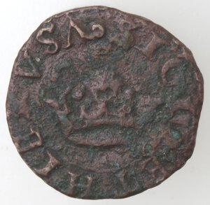 reverse: Napoli. Filippo II. 1556-1598. Due Cavalli. Primo tipo. Testa nuda e senza sigle. Ae. 