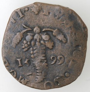 reverse: Napoli. Filippo III. 1598-1621. Tornese 1599. Ae. 