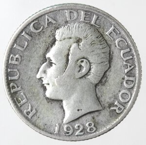 obverse: Ecuador. Repubblica. 50 Centavos 1928. Ag. Zecca di Philadelfia. 