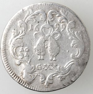 reverse: Napoli. Carlo II. 1674-1700. Tarì 1699. Ag. 