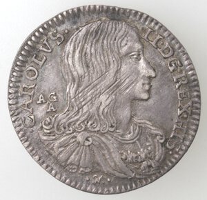 obverse: Napoli. Carlo II. 1674-1700. Carlino 1689. Ag. 