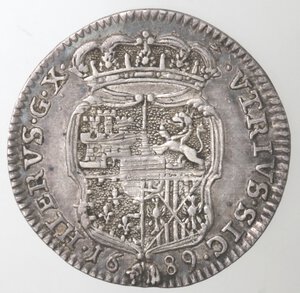 reverse: Napoli. Carlo II. 1674-1700. Carlino 1689. Ag. 