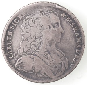 obverse: Napoli. Carlo di Borbone. 1734-1759. Mezza Piastra 1747. Firmata Securitas. Ag. 