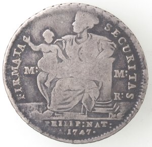 reverse: Napoli. Carlo di Borbone. 1734-1759. Mezza Piastra 1747. Firmata Securitas. Ag. 