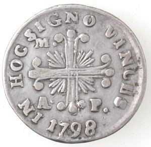 reverse: Napoli. Ferdinando IV. 1759-1799. Carlino 1798. Ag. 