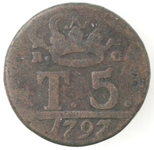 reverse: Napoli. Ferdinando IV. 1759-1799. 5 tornesi 1797. Ae. 
