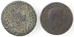 obverse: Napoli. Lotto di 2 monete. Ferdinando IV. 1759-1799. 5 tornesi 1797 e Ferdinando II 1830-1859. 2 Tornesi 1843. Ae. 