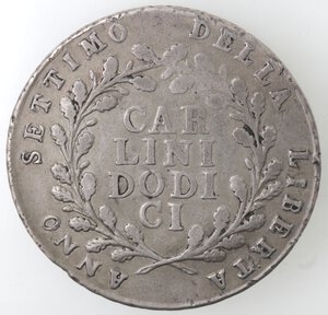 reverse: Napoli. Repubblica Napoletana. 1799. Piastra da 12 Carlini. Ag. 