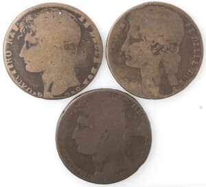 obverse: Napoli. Lotto di 3 monete. Diversi per segni di punteggiatura. Gioacchino Murat. 1808-1815. 3 Grana 1810. Ae. 