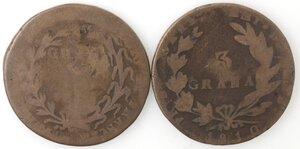 reverse: Napoli. Lotto di 2 monete. 1° e 2° Tipo. Gioacchino Murat. 1808-1815. 3 Grana 1810. Ae. 