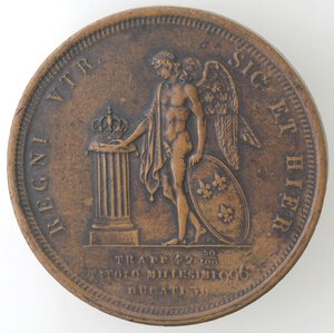 obverse: Napoli. Ferdinando II. 1830-1859. Prova del rovescio del 30 Ducati. Ae. 