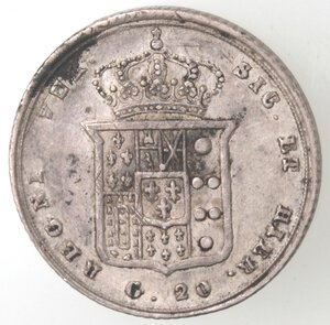 reverse: Napoli. Ferdinando II. 1830-1859. Tarì 1855. Ag. 