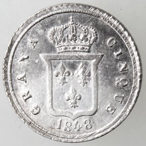 reverse: Napoli. Ferdinando II. 1830-1859. 5 Grana 1848. Ag.