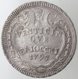 reverse: Roma. Pio VI. 1775-1799. 25 Baiocchi 1795. Mi. 