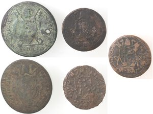 obverse: Roma. Pio VII. 1800-1823. Lotto di 5 monete. Ae. 