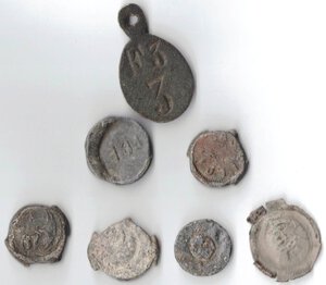 obverse: Varie. Lotto di 5 Sigilli in Piombo, periodo 1800/1900. 