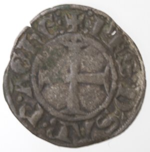 obverse: Oriente Latino. Chiarenza. Filippo di Savoia. 1301-1307. Denaro Tornese. Mi. 