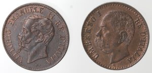 obverse: Casa Savoia. Lotto di 2 monete. 1 Centesimo 1867 e 1 Centesimo 1895. Ae.