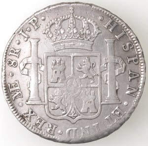reverse: Perù. Lima. Carlo IIII. 1788-1808. 8 Reales 1808 I J. Ag. 