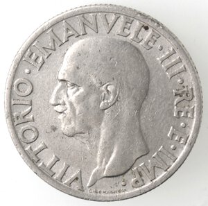 obverse: Vittorio Emanuele III. 1900-1943. 1 Lira Impero 1936 Anno XIV. Ni. 