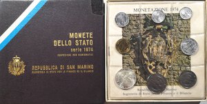 obverse: San Marino. Serie divisionale annuale 1974 Focolare Domestico. Con 500 lire in Ag. 