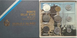 obverse: San Marino. Serie divisionale annuale 1977 Ecologia. Con moneta da 500 lire in Ag. 