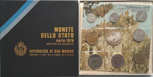 obverse: San Marino. Serie divisionale annuale 1979 Gli organi istituzionali dello Stato. Con 500 lire in Ag. 