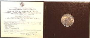 obverse: San Marino. 1000 Lire 1979. Ag. Europa Unita. 