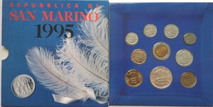 obverse: San Marino. Serie divisionale annuale 1995 Impegno civile per il terzo millennio. Con 1000 lire in Ag. 