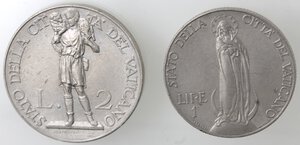 reverse: Vaticano. Roma. Pio XI. 1929-1938. Lotto 1 Lira e 2 Lire 1931. Ni. 