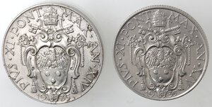 obverse: Vaticano. Roma. Pio XI. 1929-1938. Lotto 1 Lira e 2 Lire 1935. Ni. 