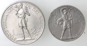 reverse: Vaticano. Roma. Pio XI. 1929-1938. Lotto 50 Centesimi e 2 Lire 1936. Ni. 