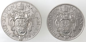 obverse: Vaticano. Roma. Pio XI. 1929-1938. Lotto 1 Lira e 2 Lire 1937. Ni. 