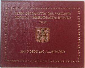 obverse: Vaticano. Roma. Benedetto XVI. 2005-2013. Joseph Aloisius Ratzinger. 2 Euro 2008 commemorativi del Anno Paolino. 