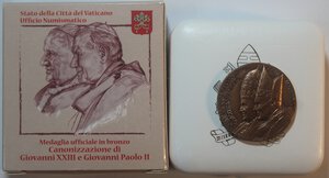 obverse: Medaglie. Roma. Francesco. 2013-Regnante. Medaglia 2014 per la canonizzazione di Papa Giovanni XXIII e Papa Giovanni Paolo II. Ae. 
