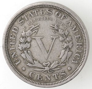 reverse: USA. 5 Centesimi 1907. Ae-Ni.