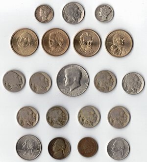 obverse: USA. Lotto di 20 monete di cui 3 in argento. 