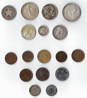 obverse: Monete Estere. Lotto di 17 monete di cui 7 in Argento. 