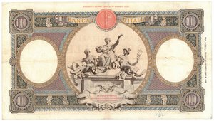 reverse: Banconote. Regno D Italia. Vittorio Emanuele III. 1.000 Lire Regine del Mare. (Fascio). D.M. 21 Marzo 1934. 