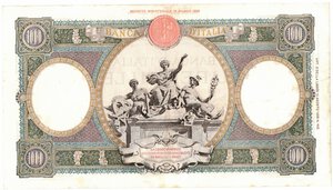 reverse: Banconote. Regno D Italia. Vittorio Emanuele III. 1.000 Lire Regine del Mare. (Fascio L Aquila). D.M.28 Novembre 1942. 